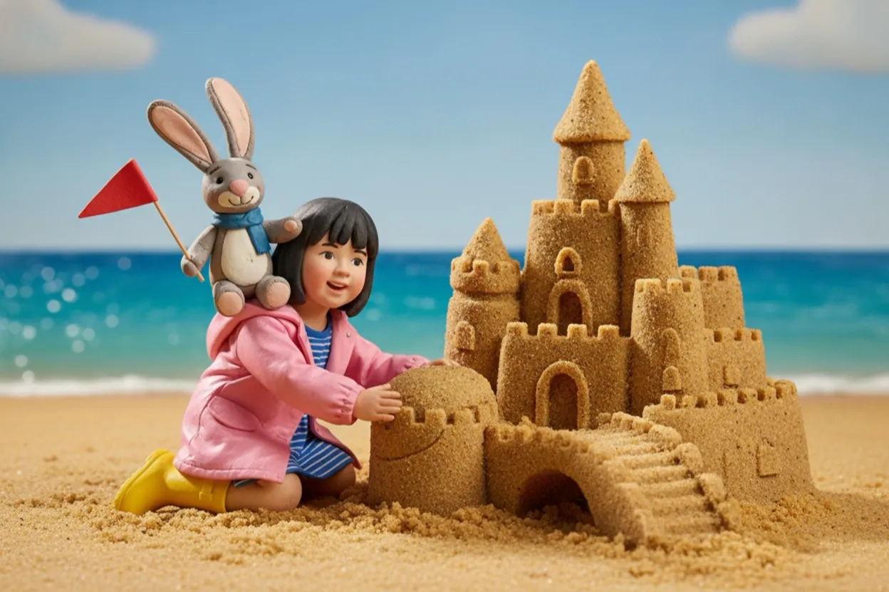 Titelbild von Frida und Flopp am Strand