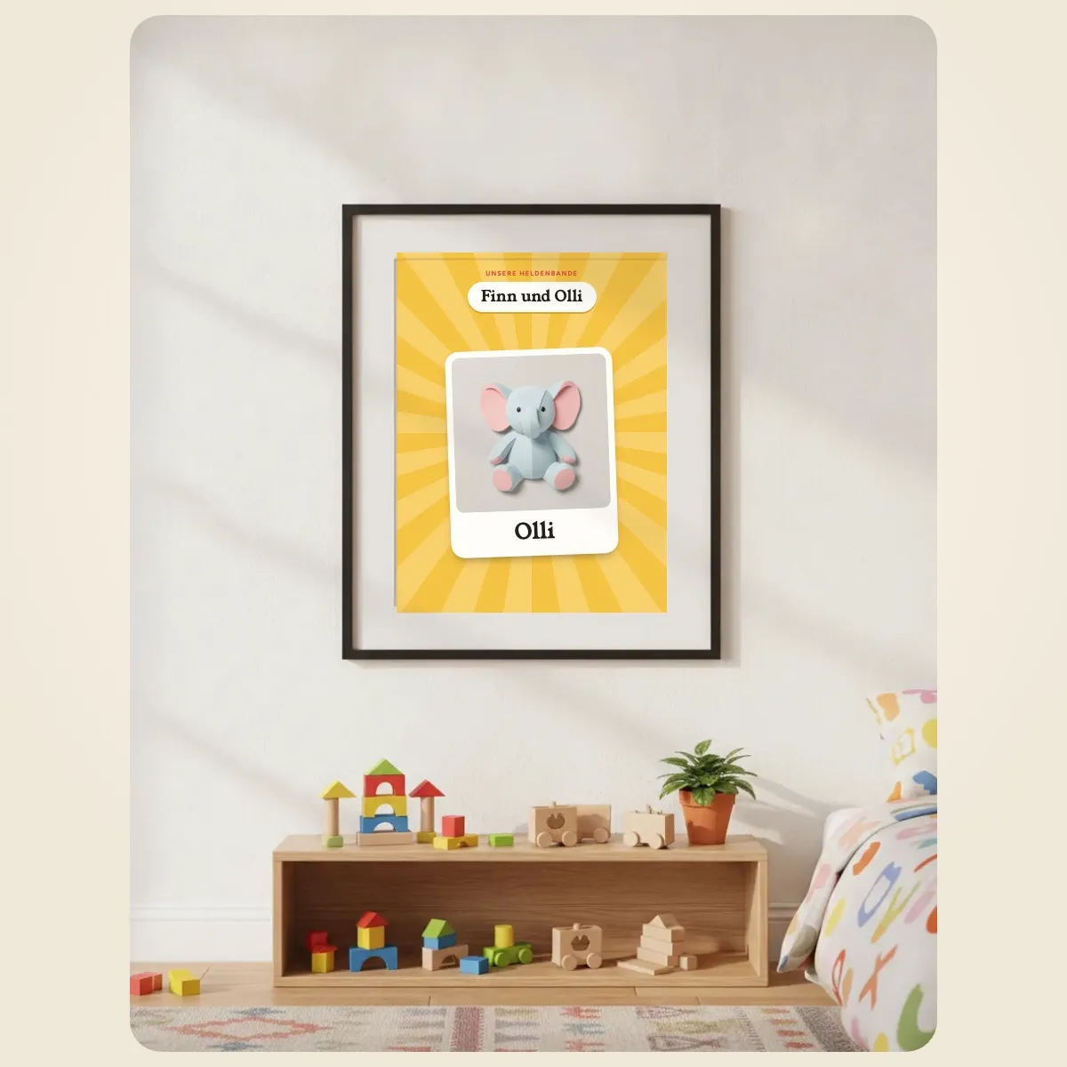 Poster mit einem Helden: Kuscheltier Olli